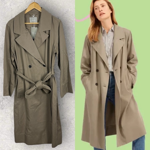 Everlane Jackets & Blazers - NWT Everlane The Drape Trench Coat Tan Beige Minimalist Size Large Jacket NEW L